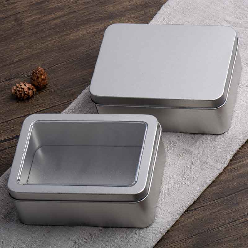 SOAP TÁROLÁS Fém doboz ablak Ajándék Tin Box 125 * 90 * 48mm